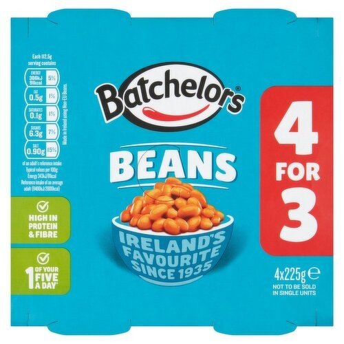 Batchelors Beans 4 For 3 Value Pack 4 Pack (225 g) | British & Irish ...