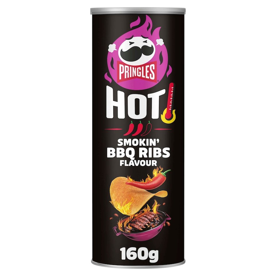 Pringles Hot Smokin' BBQ Ribs Flavor Crisps 160g